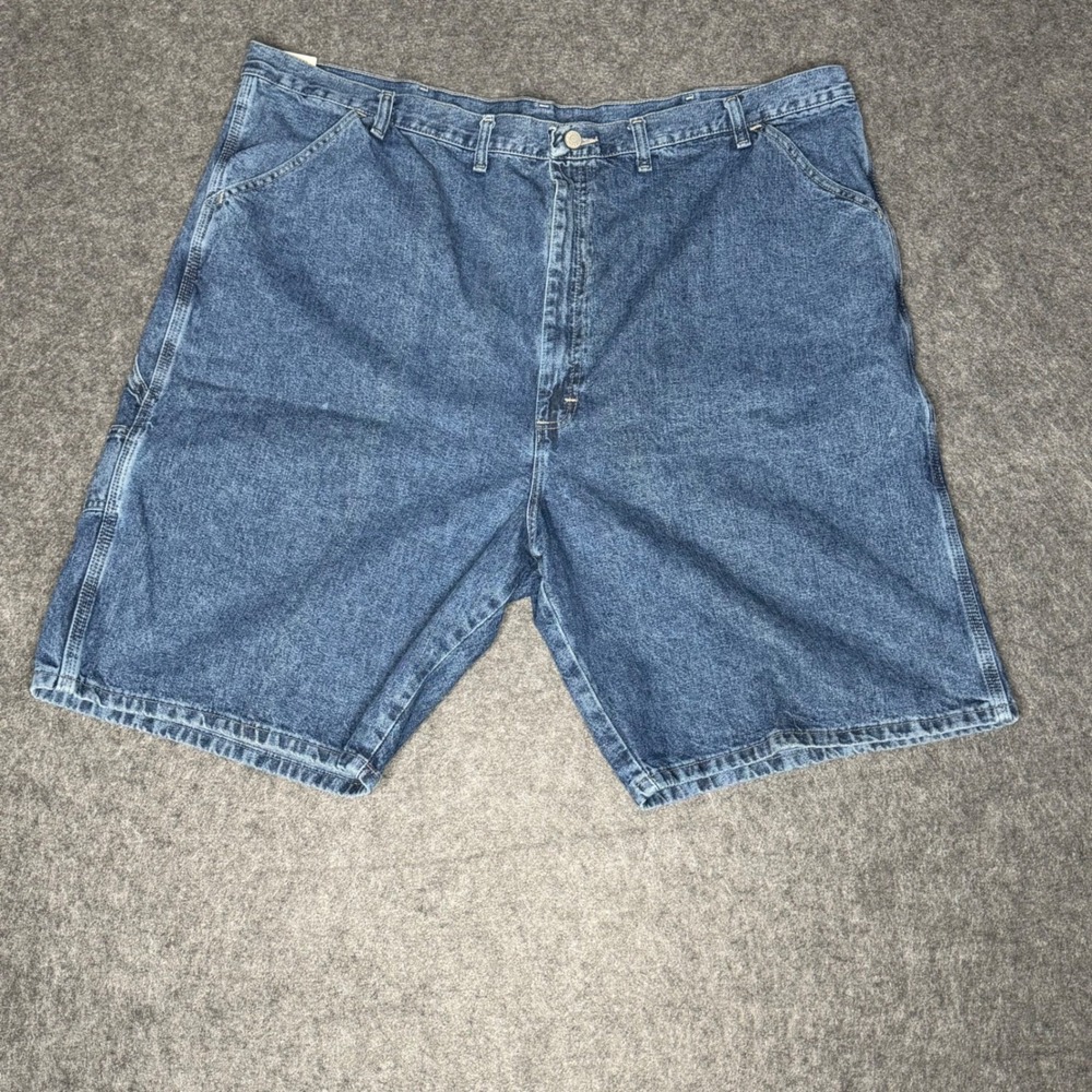 Wrangler Hero Mens Carpenter Denim Shorts Blue‎ Loose Fit 46 64K00DV New
